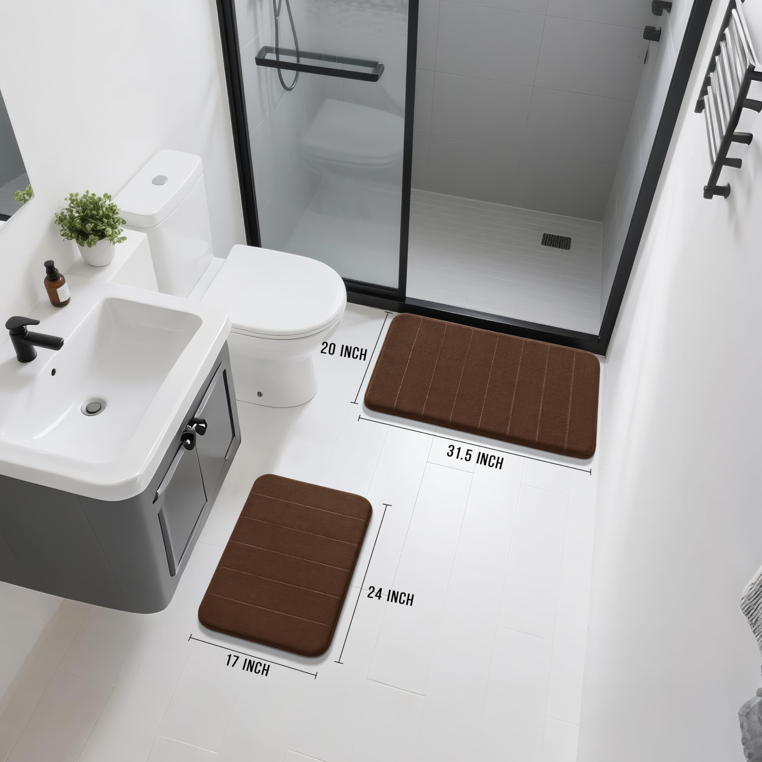 Yimobra bath rug close-up highlights plush texture for cozy feet