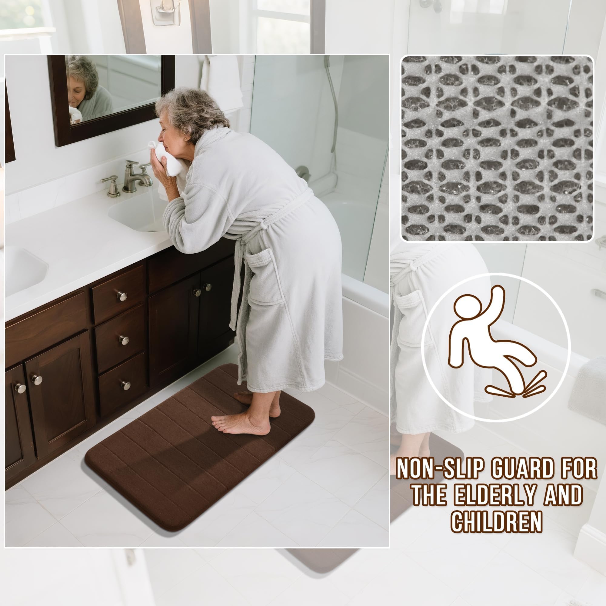 Yimobra bath rug demonstrates quick-dry design for fast freshness