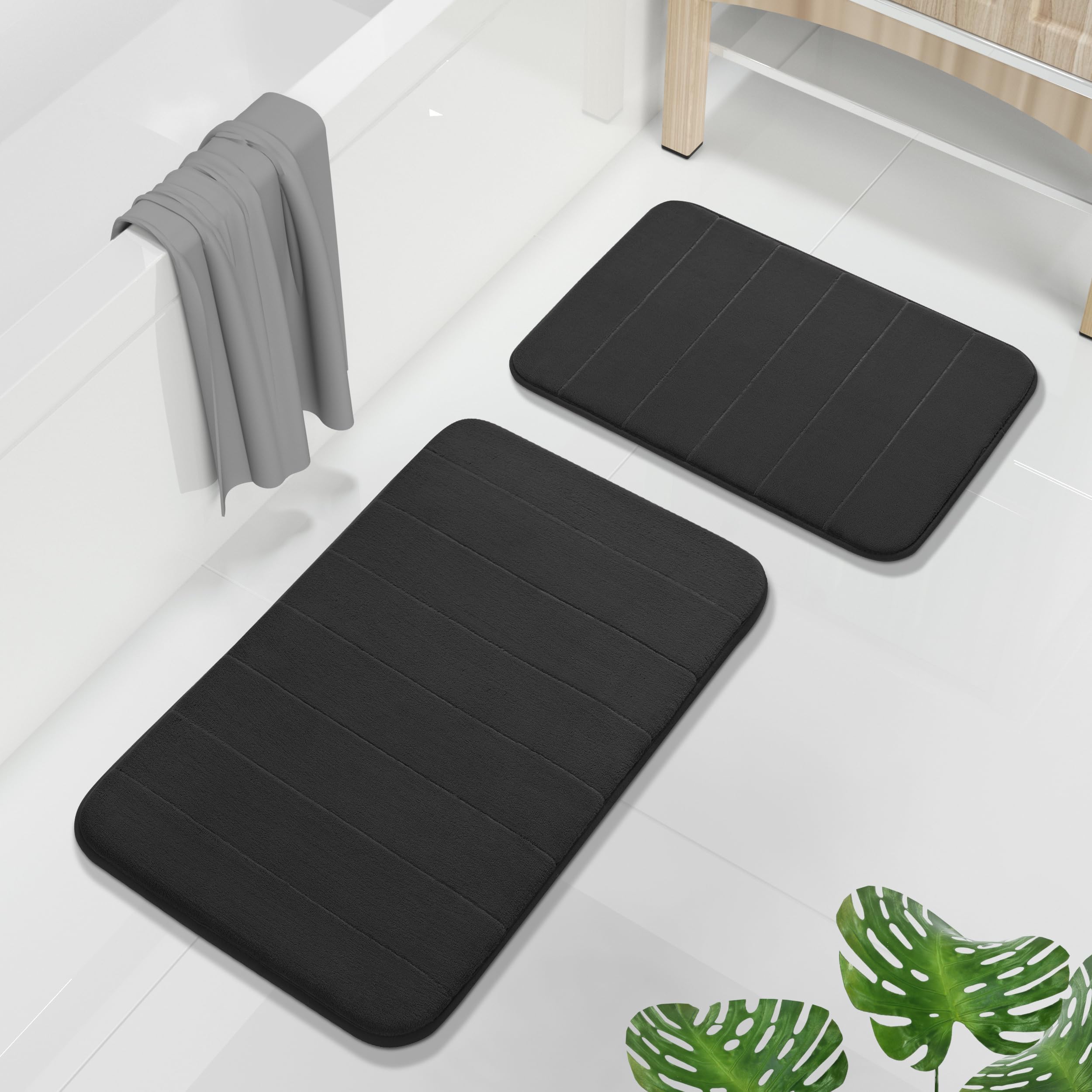 Yimobra memory foam bath rug set large with plush cushioning and non-slip backing