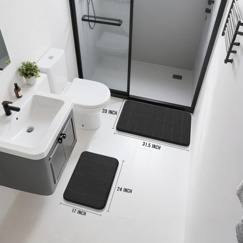 Yimobra memory foam bath rug set small near sink for foot comfort