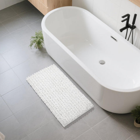 Yimobra modern rug shown as stylish bathroom decor accessory