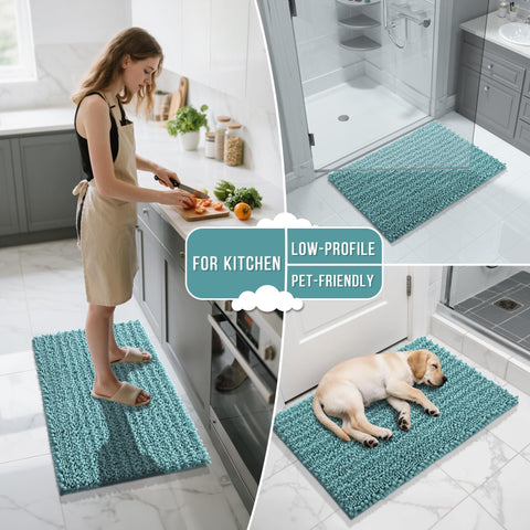 Yimobra versatile rug suitable for tub, shower, and vanity areas.
