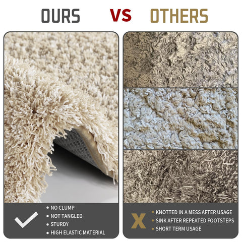 Yimobra non-slip bottom hexagon design anchors rug in place