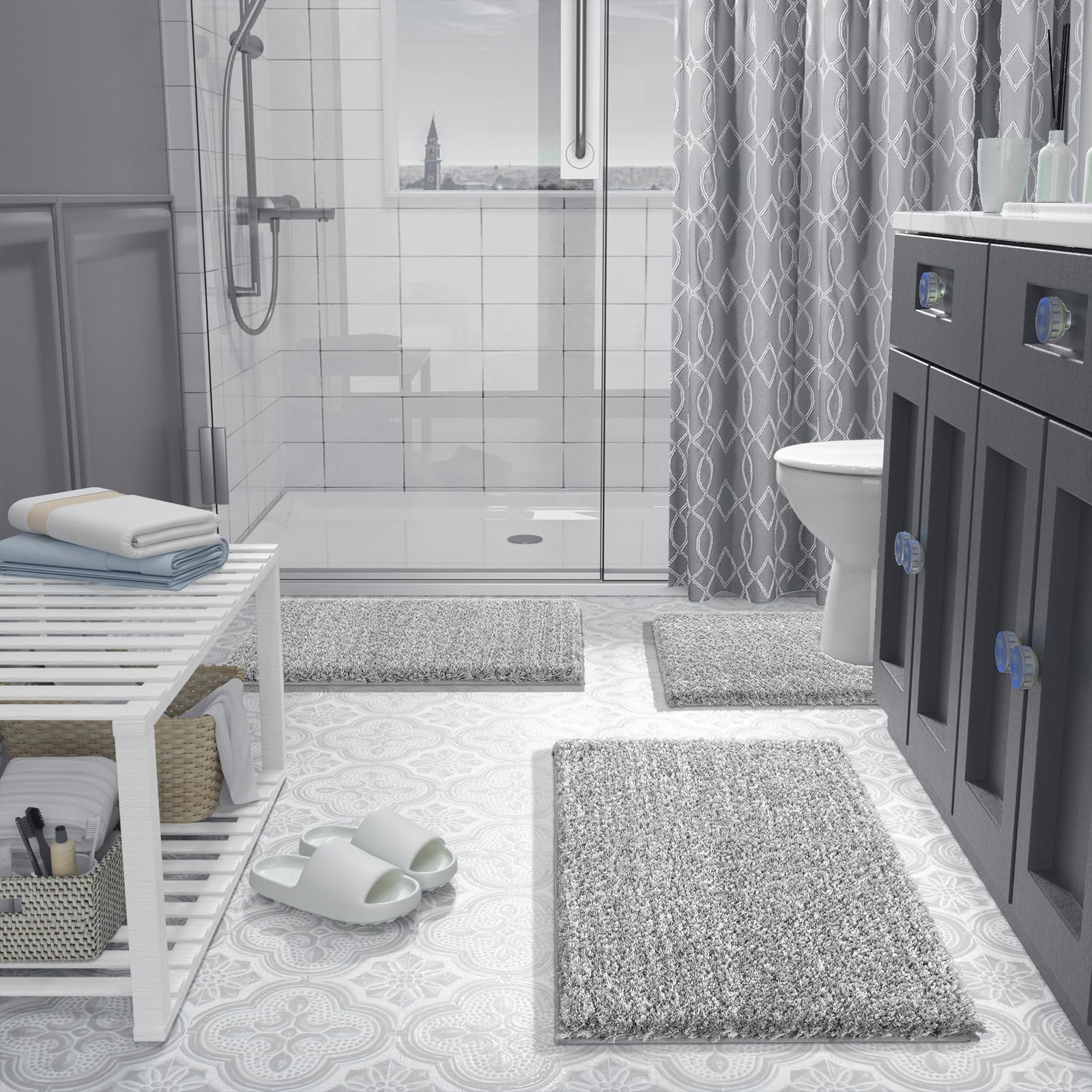 Yimobra plush shaggy bath rug adds luxury to any bathroom