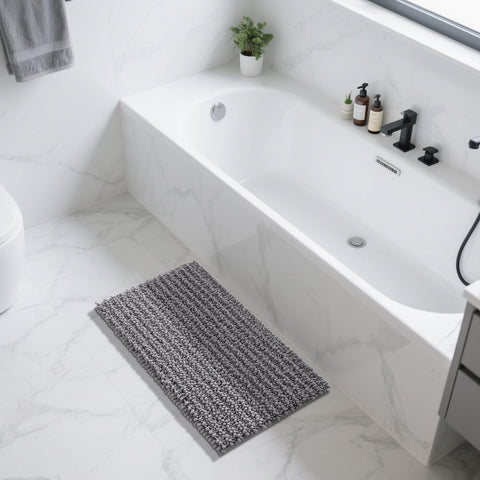 Yimobra durable gray bath mat ideal for busy family bathrooms
