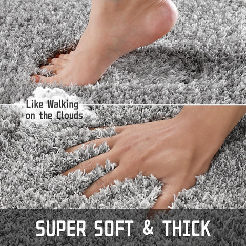 Yimobra soft fluffy top close-up highlights luxurious feel under feet.