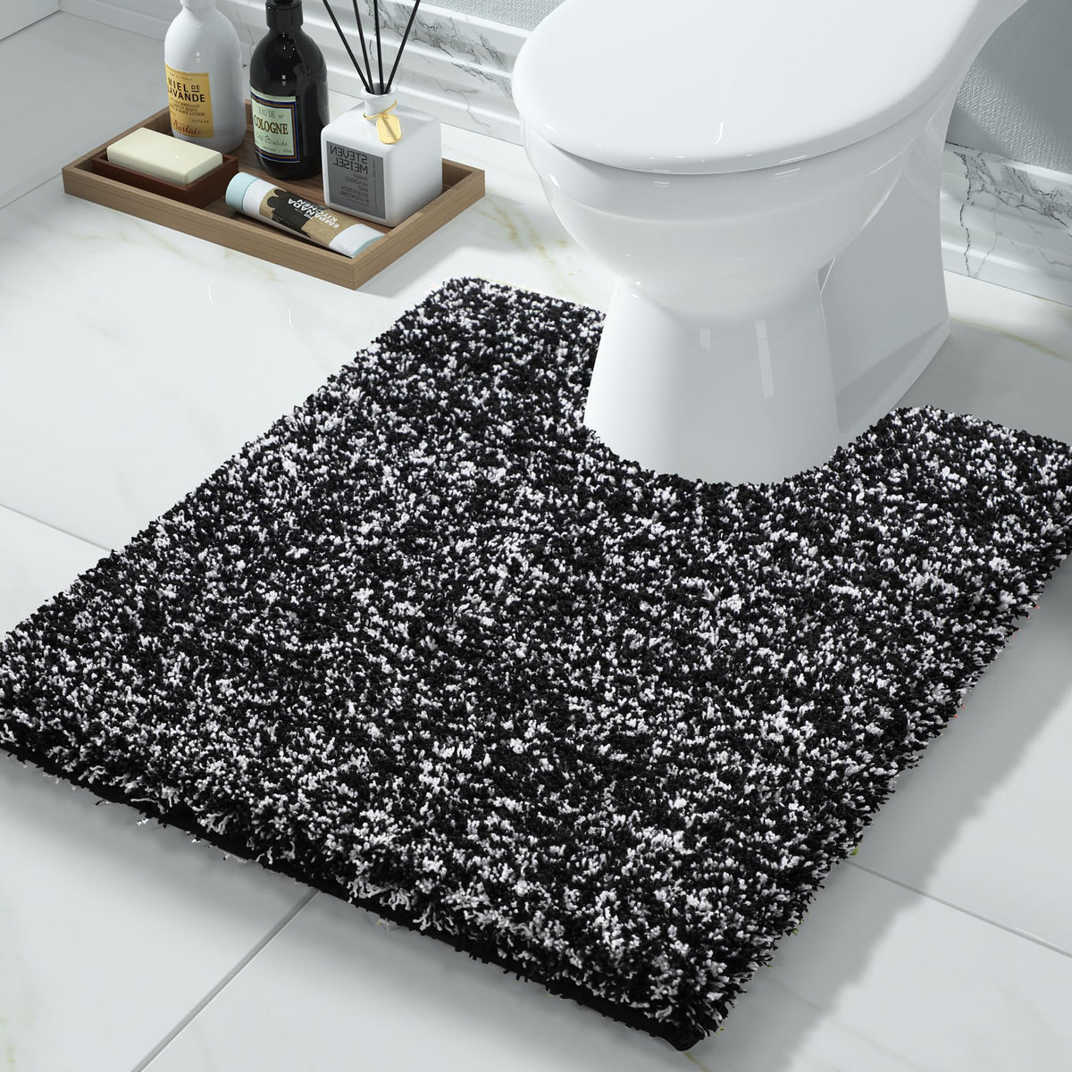 Yimobra U-shaped toilet rug with contour design for easy, comfortable access