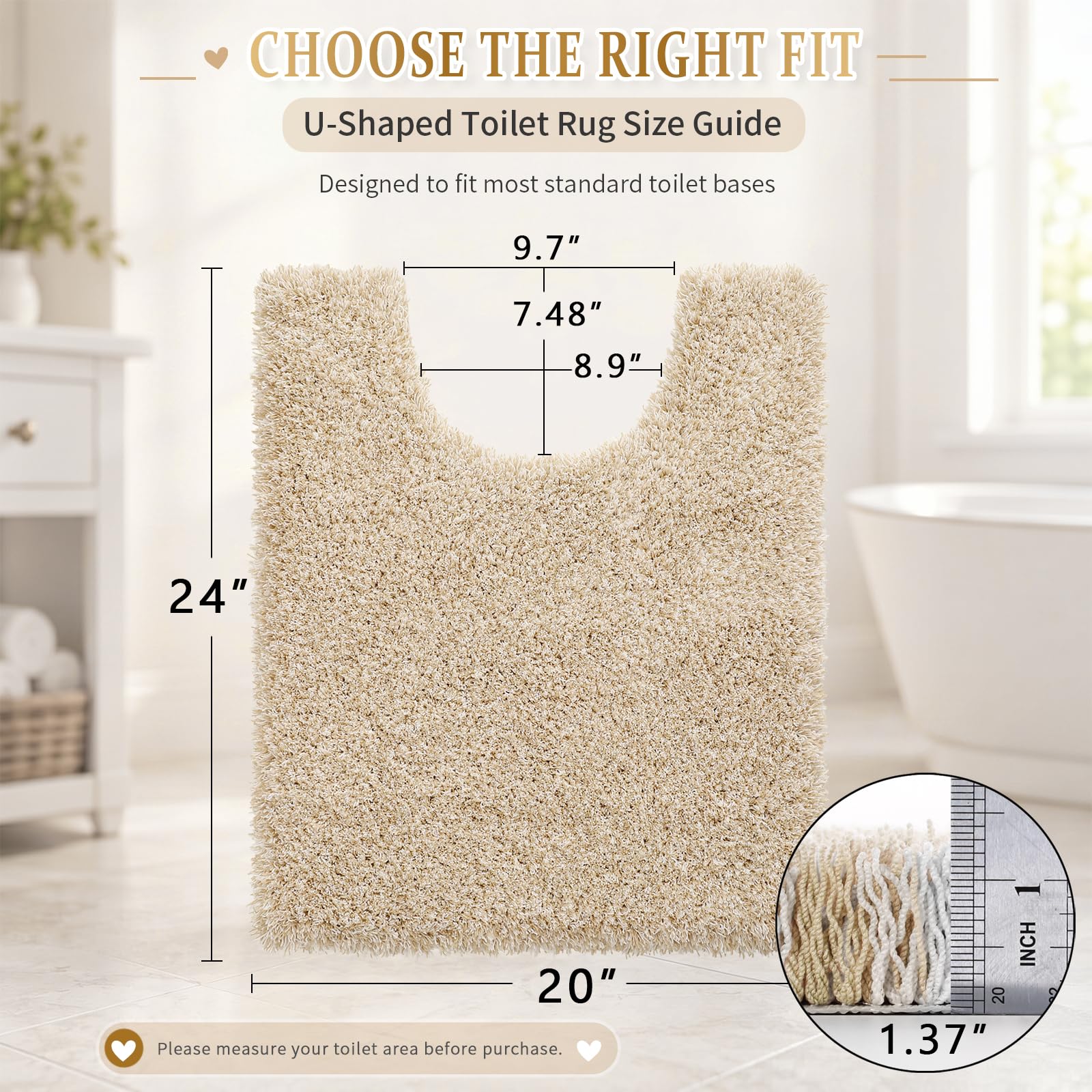 Yimobra non-slip bottom helps keep the rug in place on wet tiles