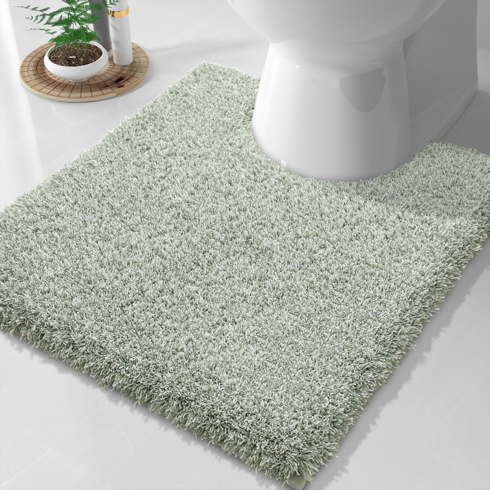 Yimobra toilet rug washable 24x20 maintains shape after machine washing for lasting comfort.