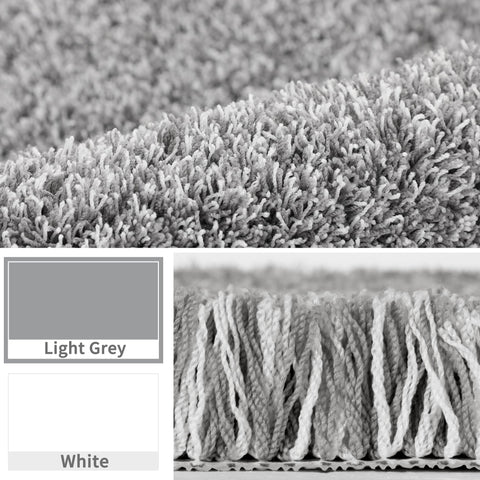 Yimobra U-shaped rug pile close-up emphasizes dense microfiber for quick absorption.