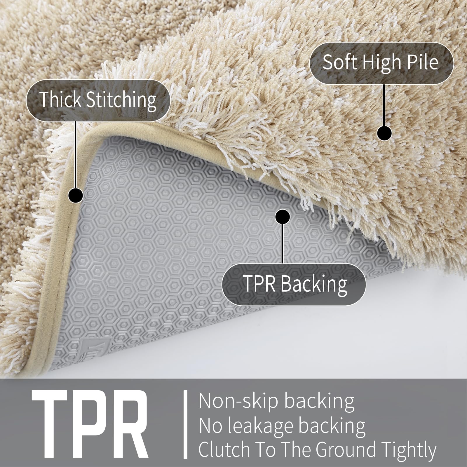 Yimobra versatile bathroom rug suitable for shower, tub, vanity