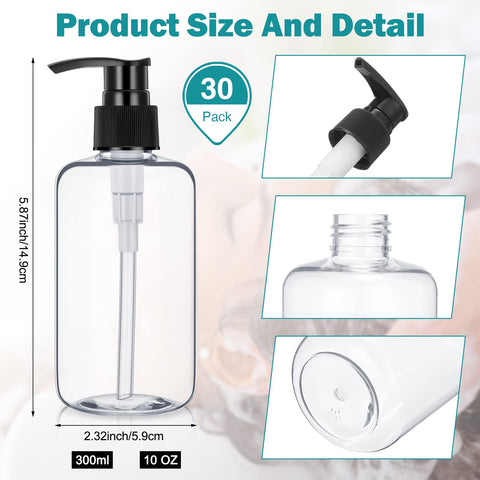 Yinder 10 oz clear bottle with black pump ideal for liquid soap on the go.