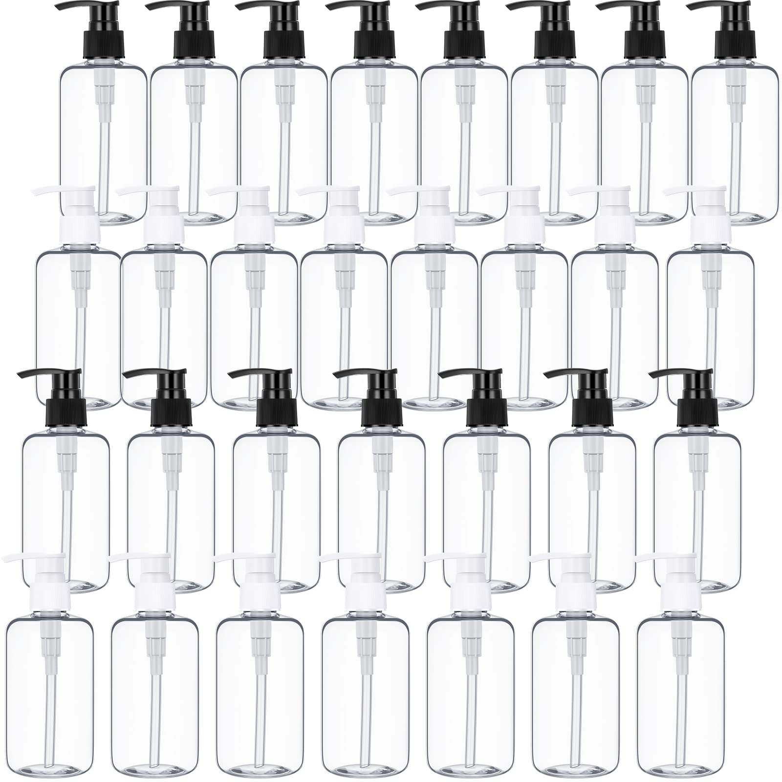 Yinder 10 oz clear bottle with white pump for travel-friendly storage.