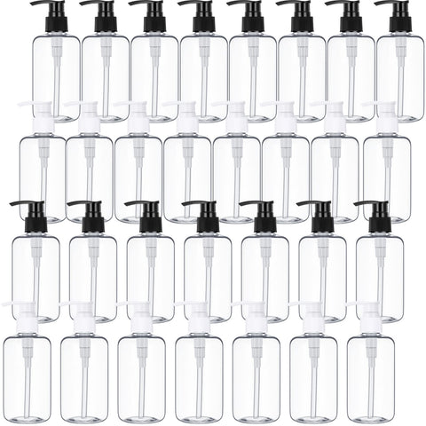 Yinder 10 oz clear bottle with white pump for travel-friendly storage.