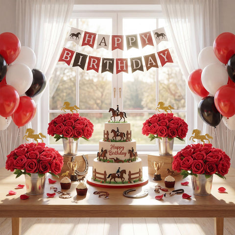 Yinder artificial red roses showcase lifelike petals and long stems