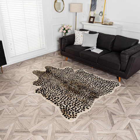 yingda1992 faux cowhide leopard pattern adds chic texture to any room.