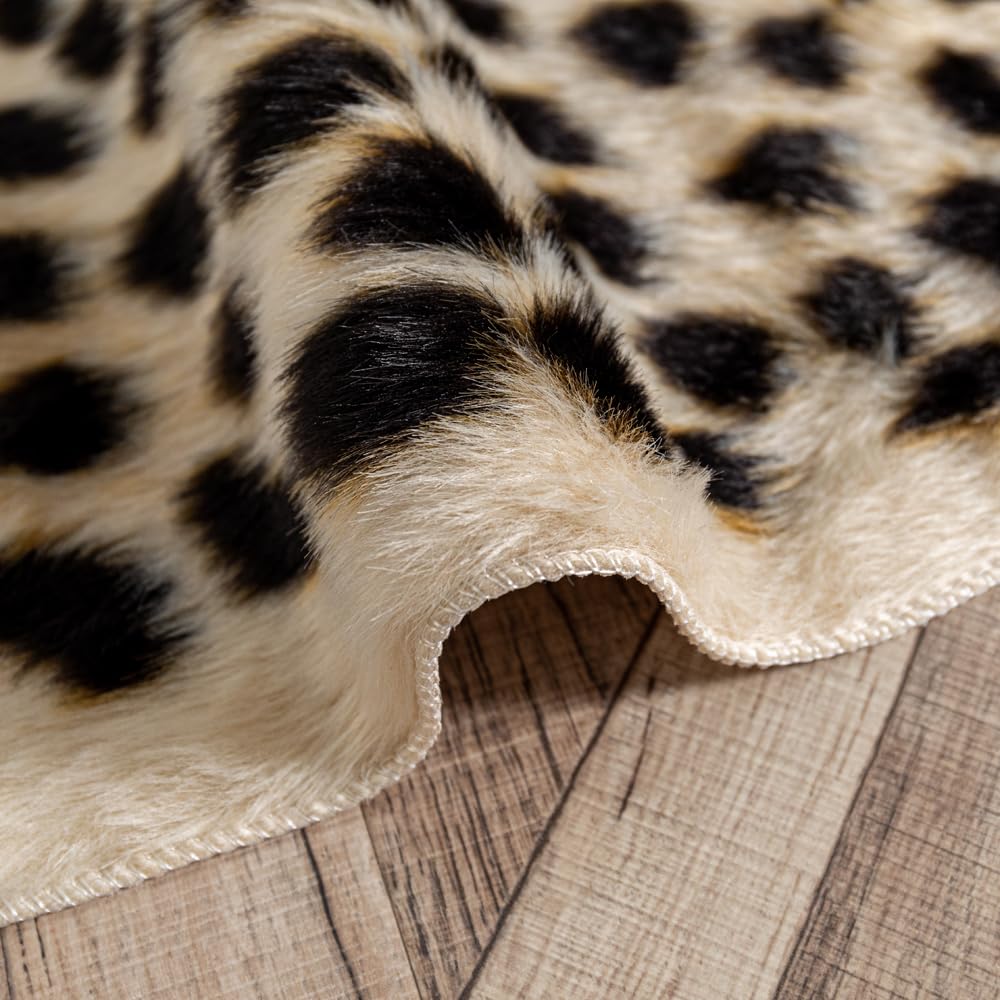 yingda1992 leopard rug on sofa decor adds comfort and visual appeal.
