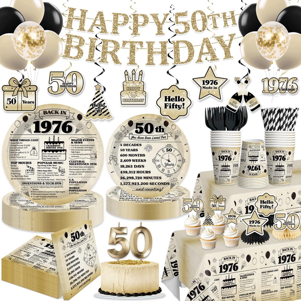 Yingoto 1976 banner for milestone celebration with easy setup