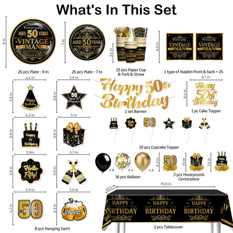 Yingoto 50th birthday napkins coordinate color and quick cleanup