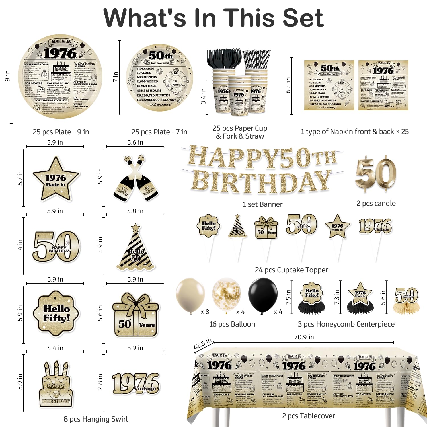 Yingoto 50th birthday centerpieces create vintage-style tables