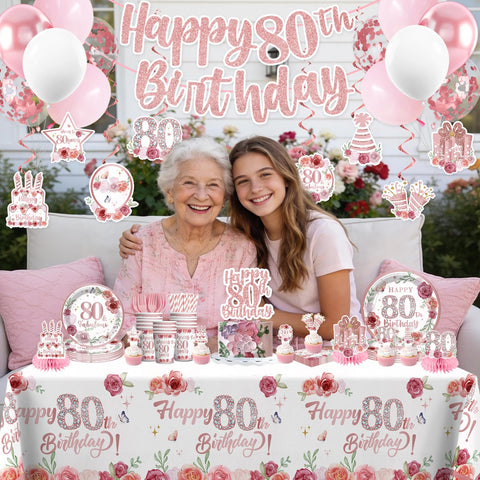 Yingoto 80th birthday tablecloth creates a waterproof surface