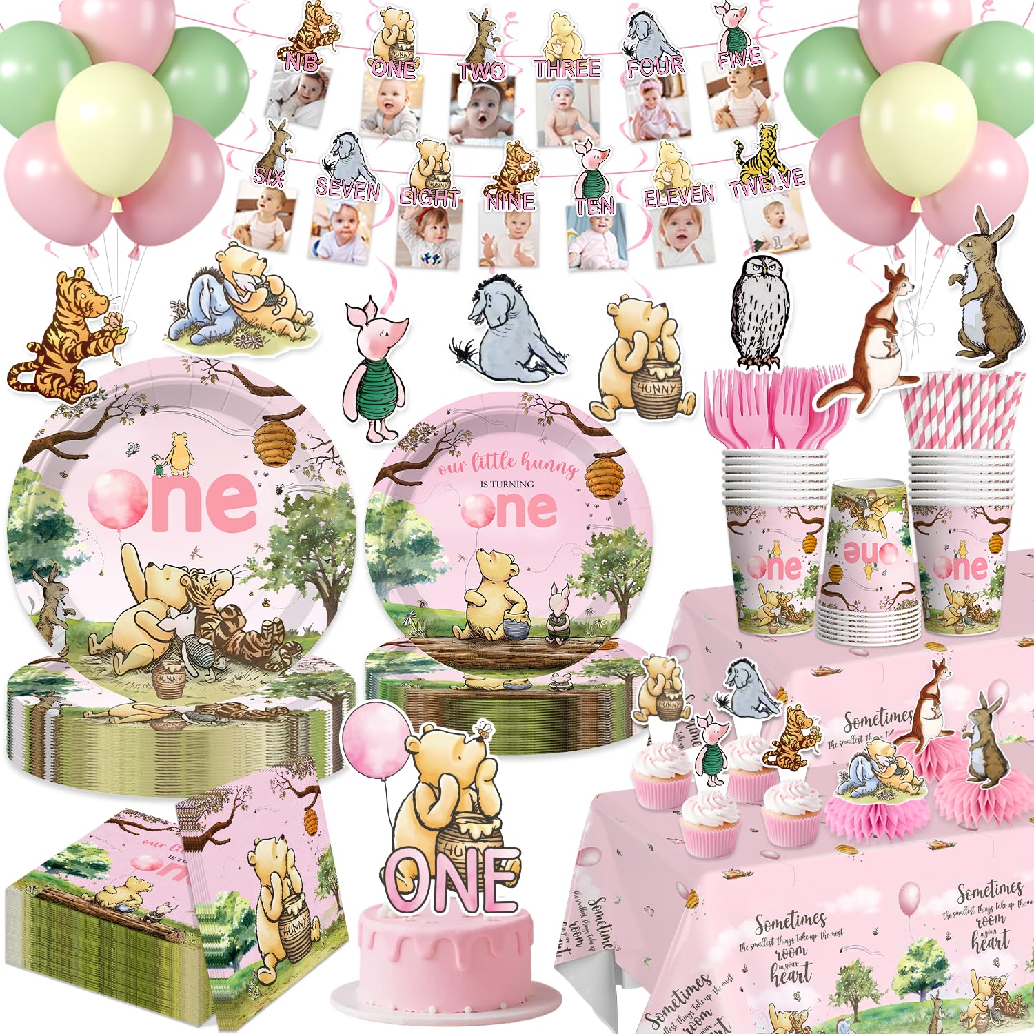 Yingoto bear first birthday banner enhances photo memories