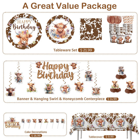 Yingoto cow plates and napkins support sturdy party dining