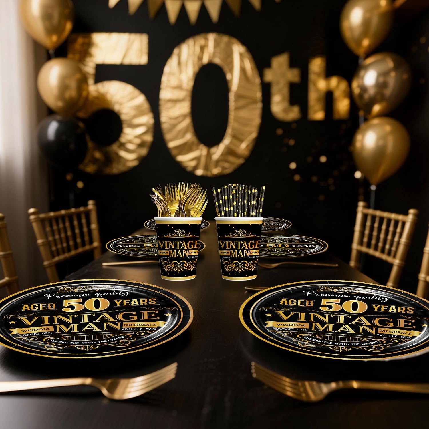 Yingoto cake topper 50th provides a festive focal point