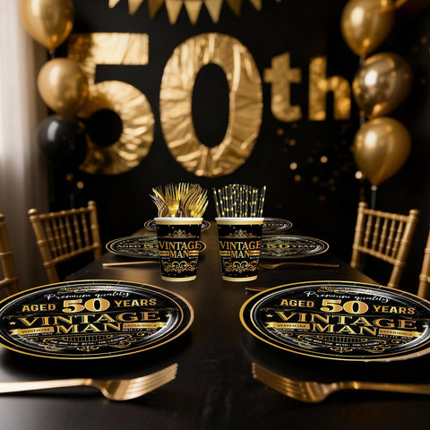 Yingoto cake topper 50th provides a festive focal point