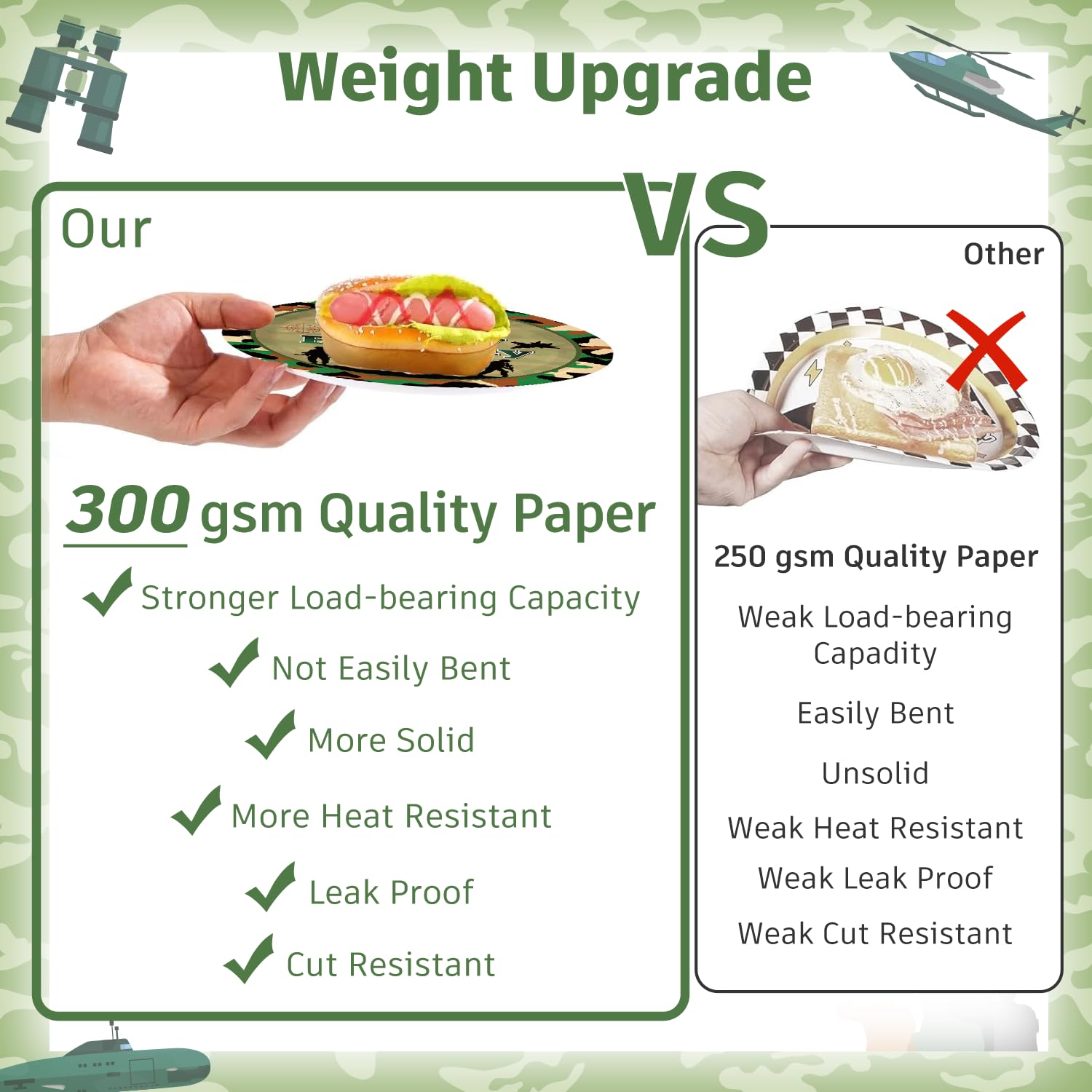 Yingoto camo plates (7 inch) provide sturdy dinnerware for casual celebrations.