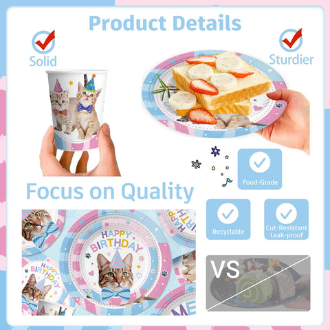 Yingoto nine-inch cat plates for cake and snacks