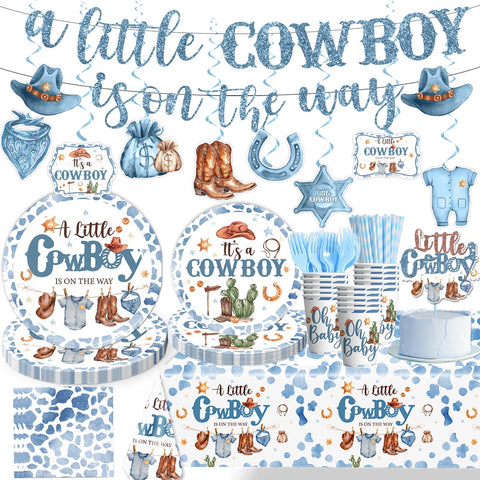 Yingoto cowboy baby banner brightens western shower backdrop for photos