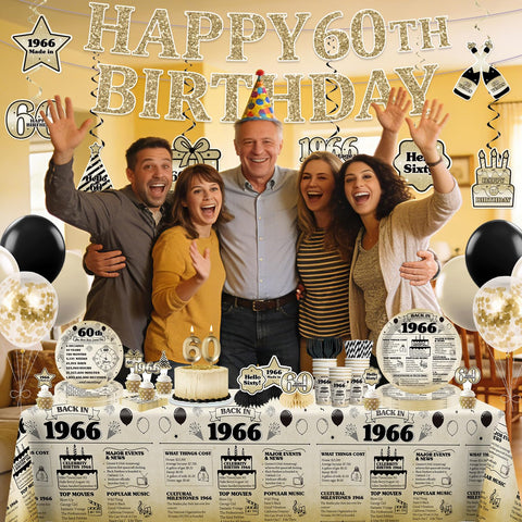 Yingoto Happy 60th cupcake toppers for charming dessert accents