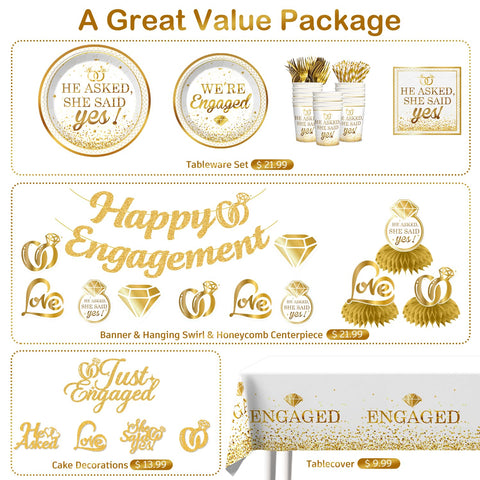 Yingoto just engaged cake topper marks the moment with elegance