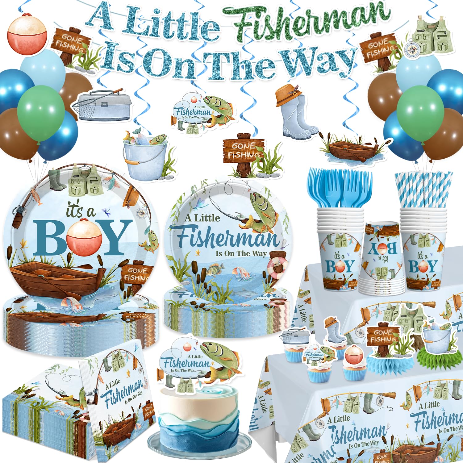 Yingoto banner featuring a little fisherman is on the way for a charming party backdrop