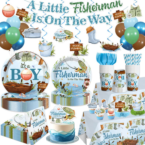 Yingoto banner featuring a little fisherman is on the way for a charming party backdrop
