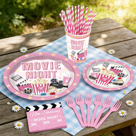 Yingoto pink movie night centerpieces elevate the table decor