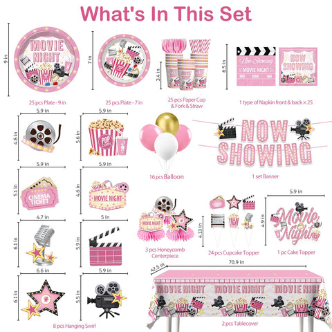 Yingoto pink movie night hanging swirls decor adds whimsy and sparkle