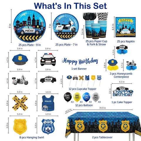 Yingoto police birthday hanging swirls add dynamic decor and color
