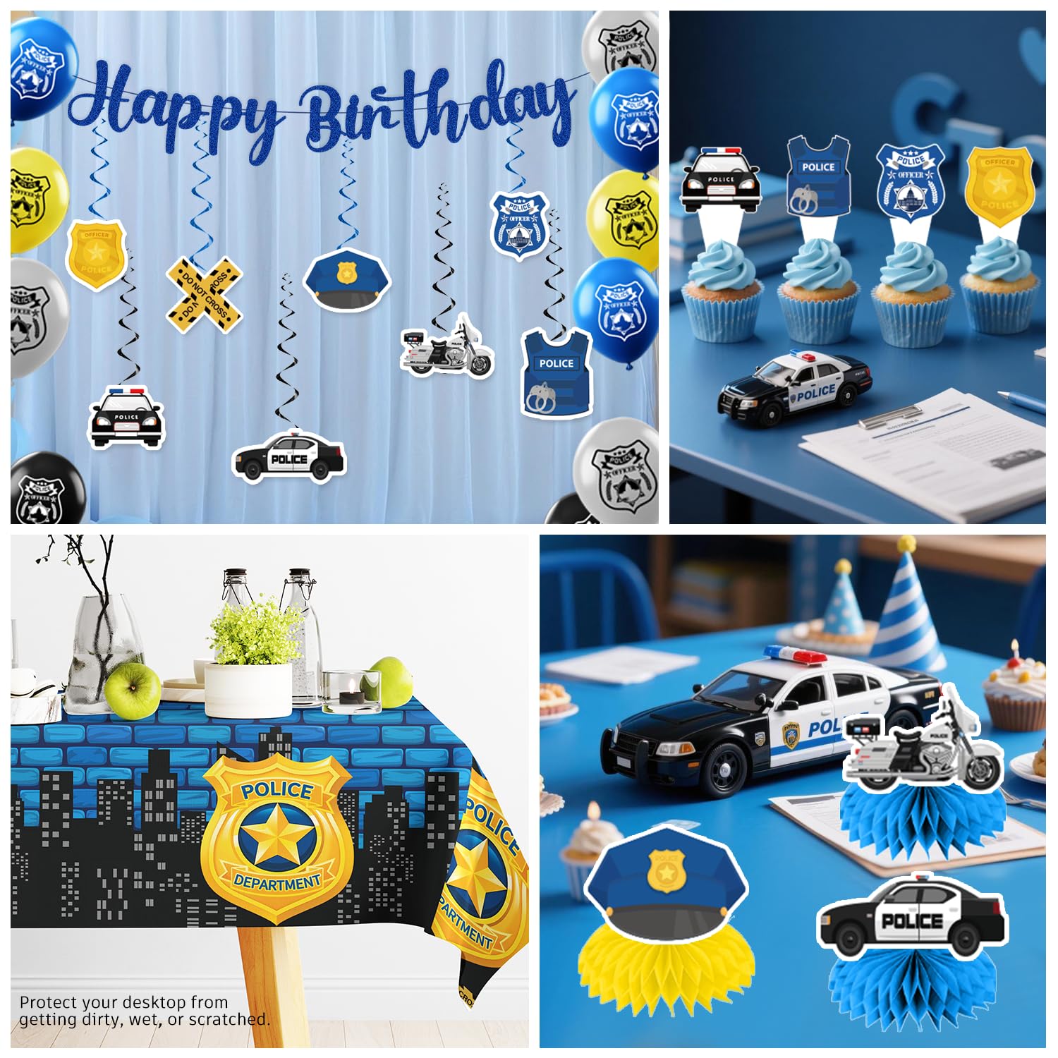 Yingoto police plates 7-inch perfect for snacks and desserts