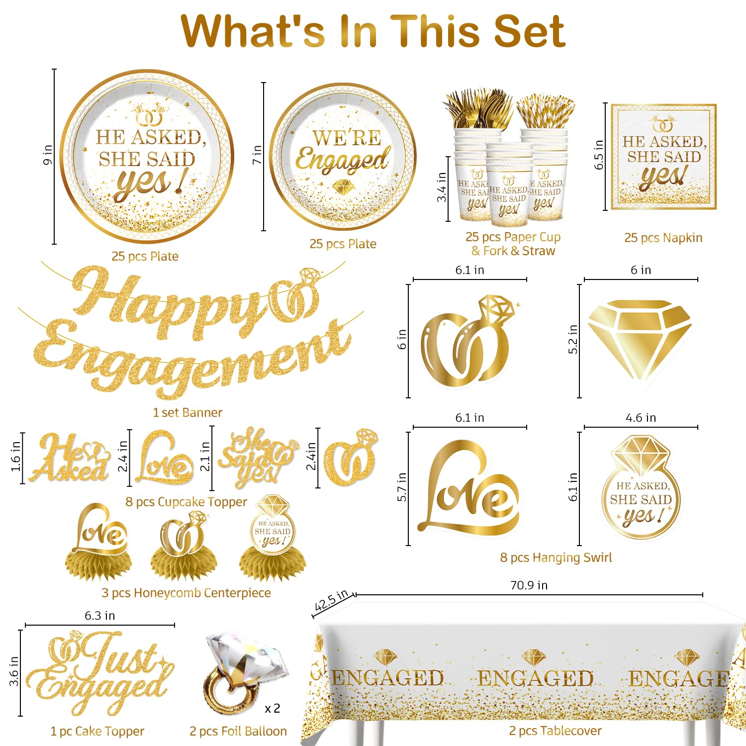 Yingoto ring foil balloons add sparkle to engagement decor