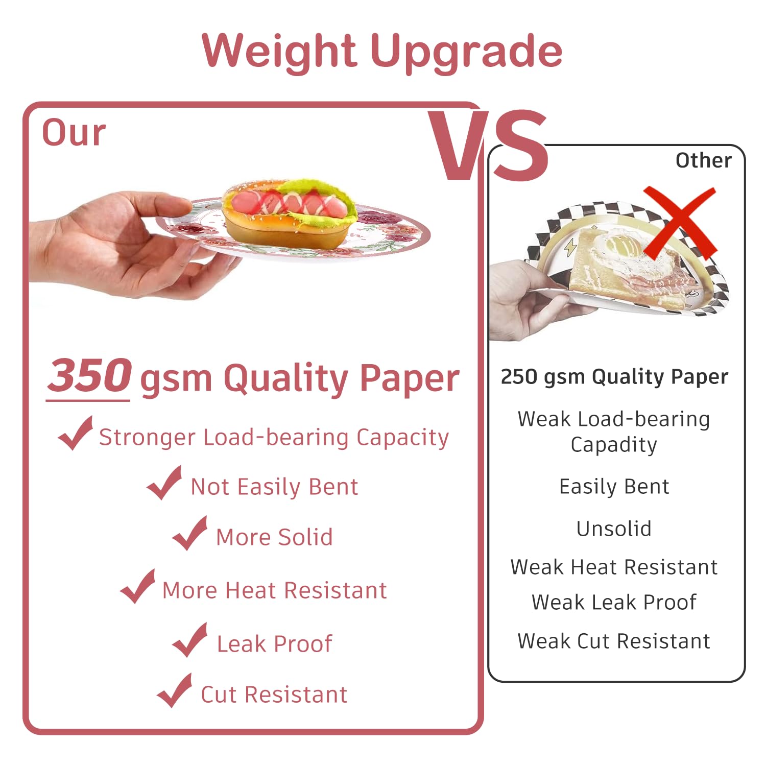 Yingoto rose gold 9 inch plates for generous portions