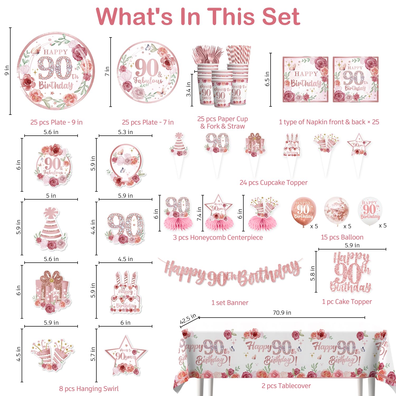 Yingoto rose gold tablecloth provides a cohesive backdrop and easy cleanup.