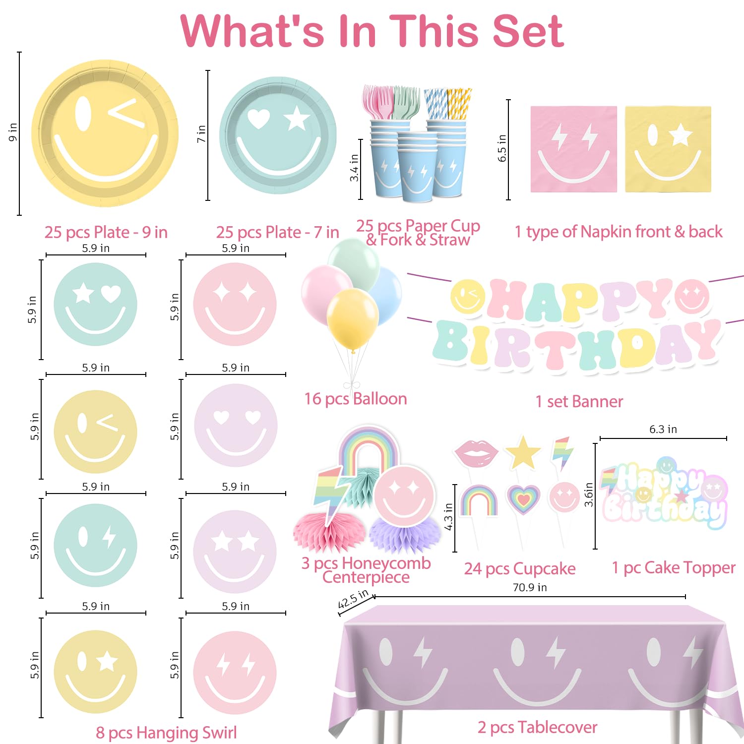 Yingoto smiley-face pastel cups add color and easy cleanup.