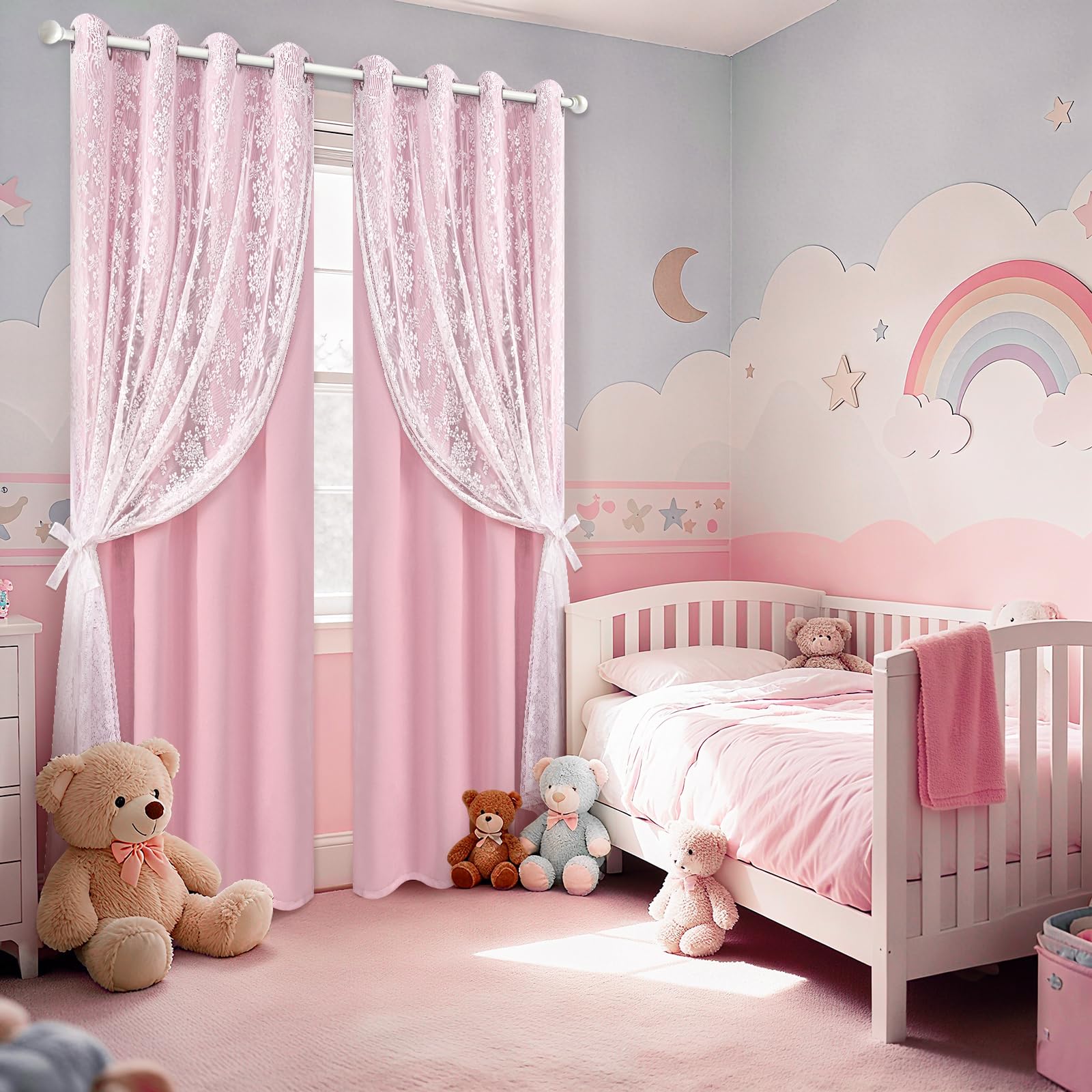 Yinhua pink curtains help balance room temperature by reducing heat gain or loss.