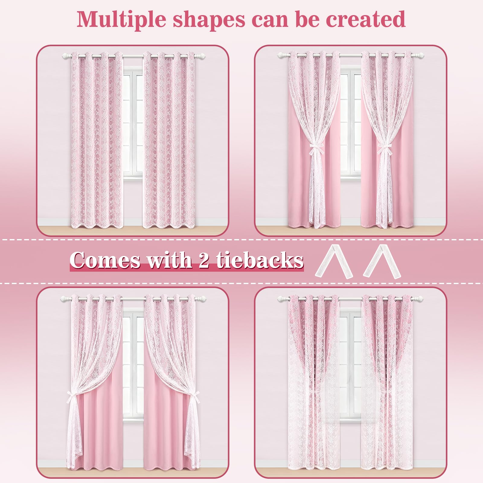 Yinhua pink curtains brighten nurseries and bedrooms with a romantic touch.