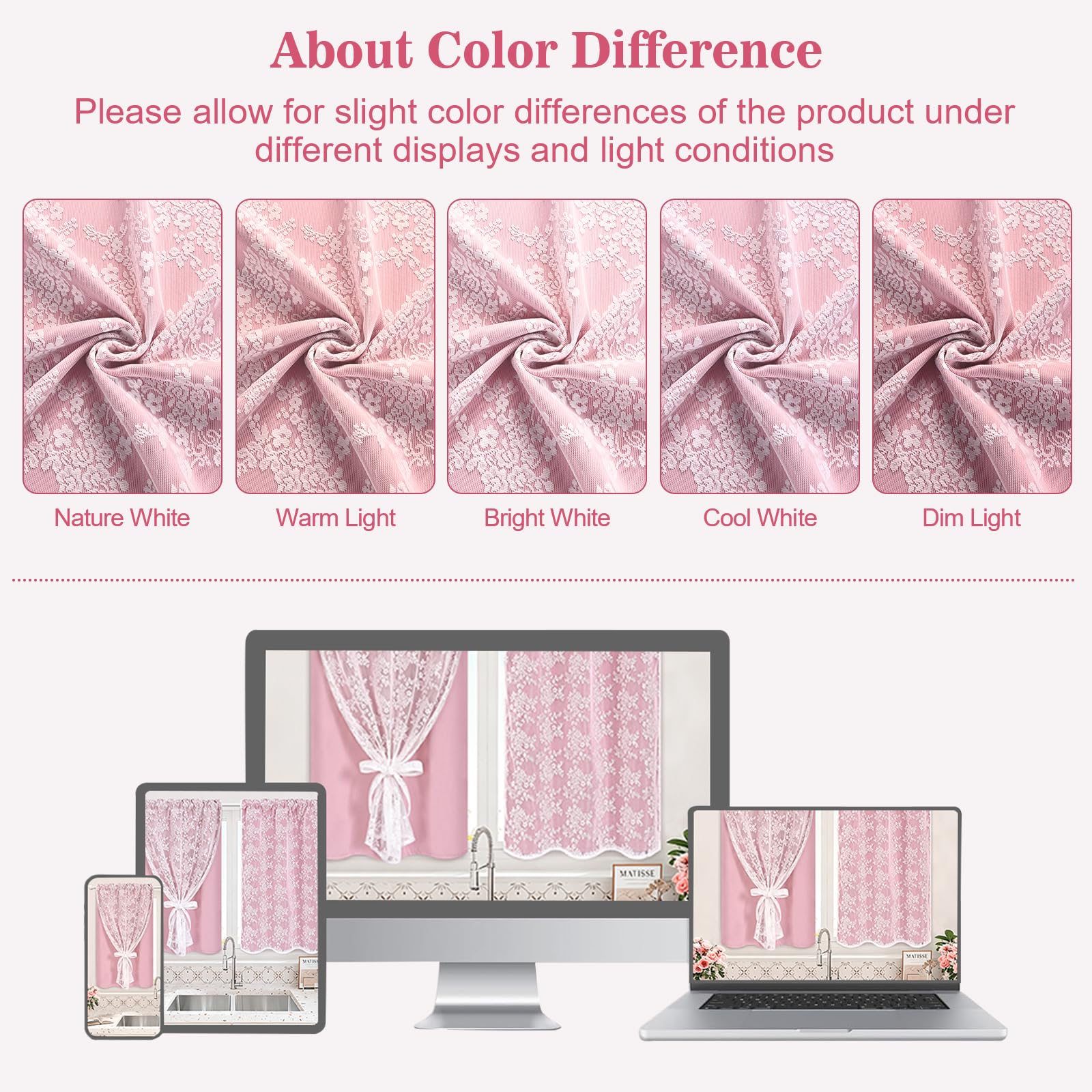 Yinhua pink curtains are easy to care for with machine or hand wash.