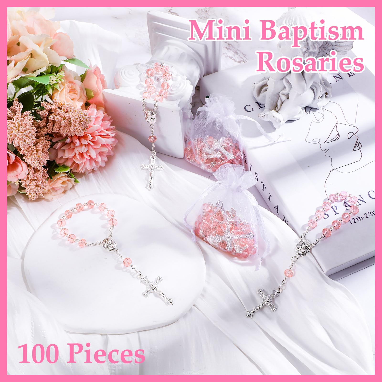 Yinkin rosary cross pendant detail for baptism design