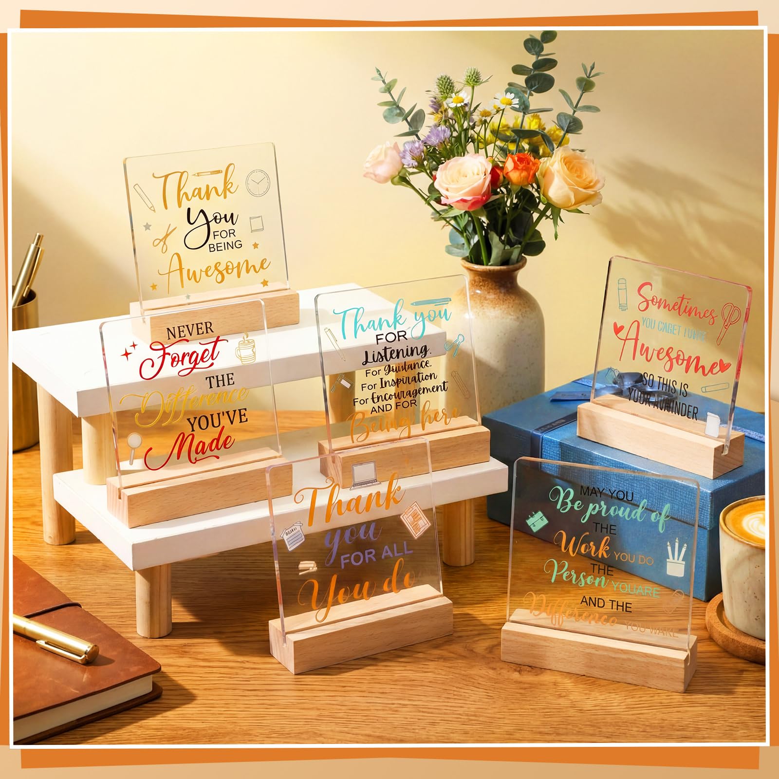 Yinkin motivational desk plaque adds color and focus to any workspace.