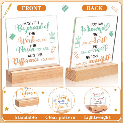 Yinkin thank-you sign on acrylic with cork backing for durable display.
